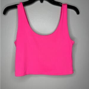 Sincerely Jules Hot Pink Scoop Neck Cropped Tank Top Womens Size Small
